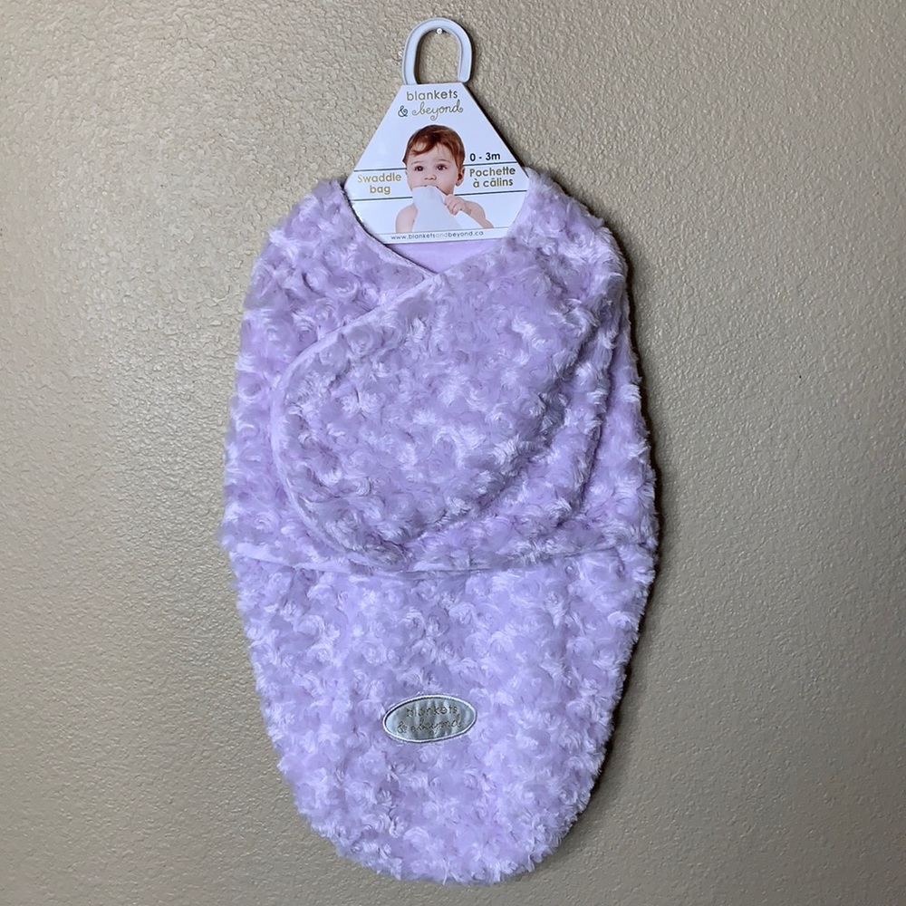 Purple rosette swaddle bag